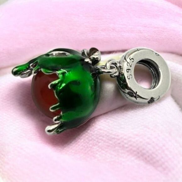 Poisoned Apple Charm S925 Sterling Silver Slide-On Bracelet Disney Villain Inspo - Picture 3 of 11
